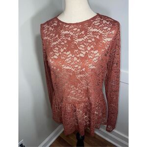 Tiny willow Orange Lace Top - Size XL - 3/$25 - C